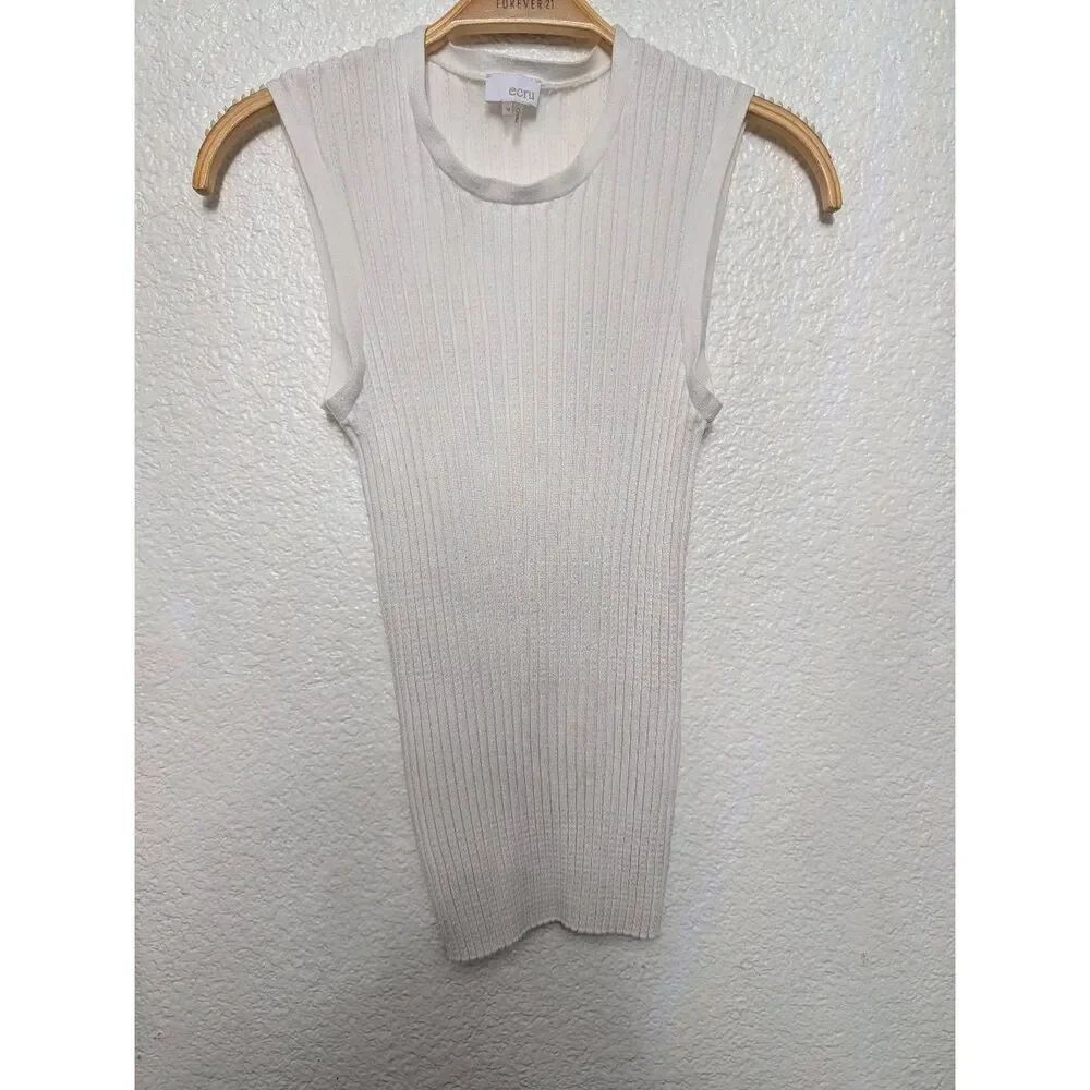 Ecru top stretchy medium white